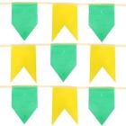 Varal 200 Metros Bandeirinha Verde Amarela Plástica Copa do Mundo