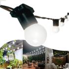 Varal de Luzes 20 Metros Com Lâmpadas LED Externo Gambiarra Cordão Amarela ou Branca Chuva Prova Água Evento