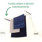 Varal De Parede 5 Cordas Individuais Branco Maxeb