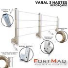 Varal Forte 3 hastes Suporta 90 Kg Para edredom e coberta Retrátil Parede