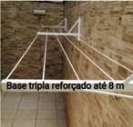 Varal para roupas retrátil muro ou parede com base tripla e reforçado para até 8 metros- branco