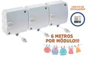 Varal Retrátil De Parede Automático Com 3 Módulos De 6Metros