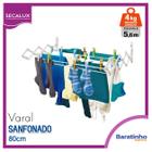 Varal Sanfonado Retrátil Parede 80 Cm Aço Branco Secalux