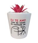 Vasinho Flork Conico de Ceramica para suculenta com Frases