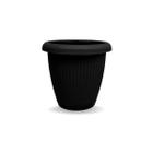 Vaso Anti Dengue com Prato Embutido 1,4lts Preto Usual