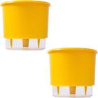 Vaso Auto Irrigável 16x14 Amarelo Raiz Antidengue Kit 2 Und