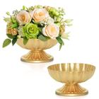 Vaso AZXTOPSEZ Gold Flower Vintage Compota, 10,2 cm, conjunto de 2