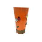 Vaso Balde Metal Enfeite Jardim Quintal Varanda Joaninha Flor Laranja (SYBO-G8 )