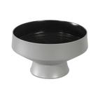 Vaso Bowl Ceramica Cinza Nobre Interior Preto Decoração Luxo