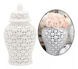 Vaso Branco Decorativo Porcelana Chinesa 36X19
