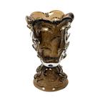 Vaso c Base Murano Italiano Marrom Menor Relevos Moderno - LUXdécor