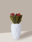 Vaso Cachepô de Cerâmica para Flores e Buquê Branco Perolado