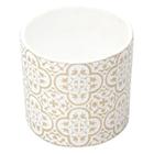 Vaso Cachepot Cerâmica Royal Flowers Branco e Dourado Arabesco 13,5cm