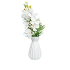 Vaso centro de mesa branco de cerâmica com arranjo Orquídea