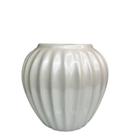 Vaso centro de mesa luxo de cerâmica na cor branco pérola