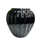 Vaso centro de mesa luxo de cerâmica trabalhado na cor preta
