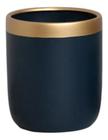 Vaso Cerâmica Azul e Borda Dourada 11x10,5cm