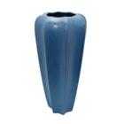 Vaso Ceramica Azul Maior Ondulações Luxuosas Contemporaneo - LUXdécor