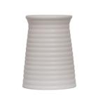 Vaso Cerâmica Branco Redondo Riscado Moderno Quality House
