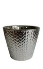 Vaso cerâmica prata diva
