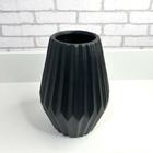 Vaso cerâmica preto fosco 20ax13,5l/cm