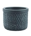 Vaso Cimento Entrelaçado Cinza Escuro 7x8.5x8.5cm