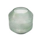 Vaso Cristal Verde Suave Todo Lapidado Fino Acabamento - LUXdécor