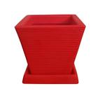 Vaso D Planta Decorativo Polietileno 30X30 + Prato Vermelho