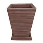 Vaso D Planta Decorativo Polietileno 45X35 + Prato Chocolate