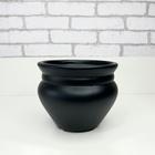 Vaso de cerâmica preto fosco 10ax13l/cm