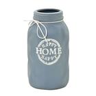 Vaso de ceramica rustico cinza happy home grande decoração vaso decorativo de cerâmica para jardim