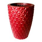 Vaso de Planta Coluna Redondo modelo Diamante com Efeito 3D Decoração Casa e Jardim 25x29 - MS Paisagismo