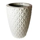 Vaso de Planta Coluna Redondo modelo Diamante com Efeito 3D Decoração Casa e Jardim tamanho Grande 50 litros