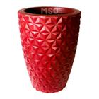 Vaso de Planta Coluna Redondo modelo Diamante com Efeito 3D Decoração Casa e Jardim tamanho Grande 50 litros