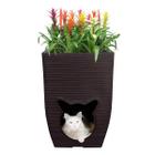 Vaso De Planta Com Casa Caminha De Gato Pet Cat Cave 60X40 - Foster Plast