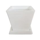 Vaso De Planta Decorativo Polietileno 30X30 + Prato Branco