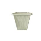 Vaso De Planta Grande 14 Litros Quadrado Plástico Rattan - PLASTIC