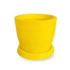 Vaso De Planta Redondo De Polietileno 30X30 + Prato Amarelo