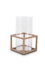 Vaso de Vidro com Armação em Aço Dourado - Linha Frame - 24,5 cms