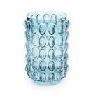 Vaso de Vidro com Bolha Azul 22x15x15cm 1115560 Hubme - CROMUS