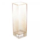 Vaso de Vidro com Borda Dourada Âmbar Taj 8cm x 25cm - Wolff