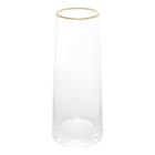 Vaso de Vidro com Borda Dourada Liz 11cm x 11cm x 27cm - Wolff