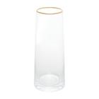 Vaso de vidro com borda dourada liz 9cm x 9cm x 22cm - wolff