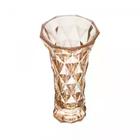 Vaso de vidro diamond ambar metalizado 15cm lyor