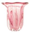 Vaso de Vidro Italy Rosa e Dourado 18cm x 18,5cm - Wolff