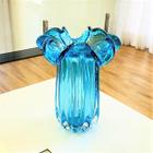 Vaso de Vidro Murano Azul Aquamarine 26 Cm