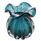 Vaso de Vidro Murano Italy Azul e Rosé 13x11,5cm Lyor
