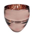 Vaso De Vidro Rosa Metálico