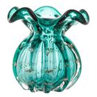 Vaso de Vidro Sodo-calcico Italy Tiffany e Dourado 11,5x13cm