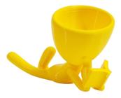 Vaso Decor Leitor Estudante Robert Plant Para Suculentas Amarelo 15 cm